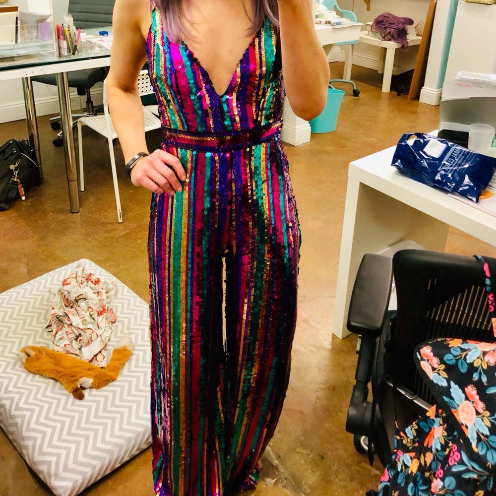 Rainbow Sequin Jumpsuit